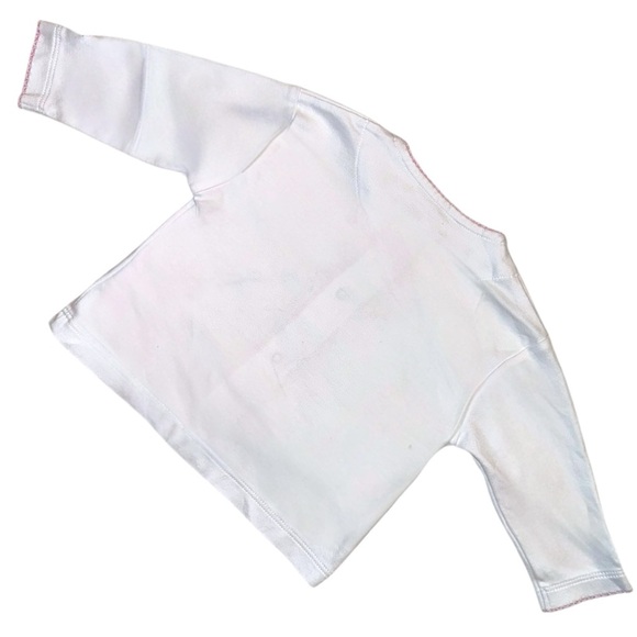 Kissy Kissy Baby Girl Cardigan Sweater 3-6M White Pink Rose Embroidered Pima - Picture 4 of 8